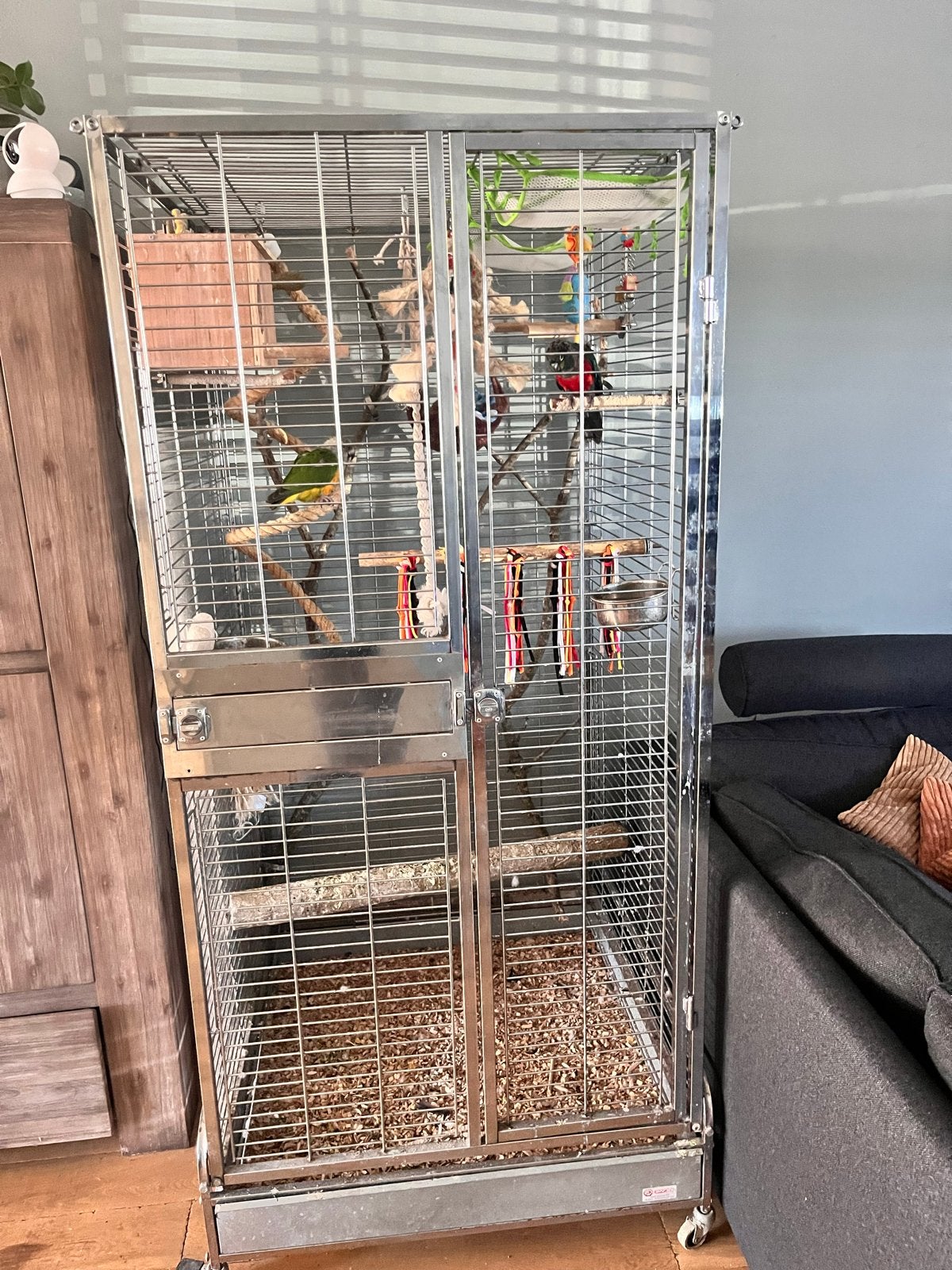 Papagaaien kooi vogelkooi, Ophalen, Zo goed als nieuw, Metaal, Volière