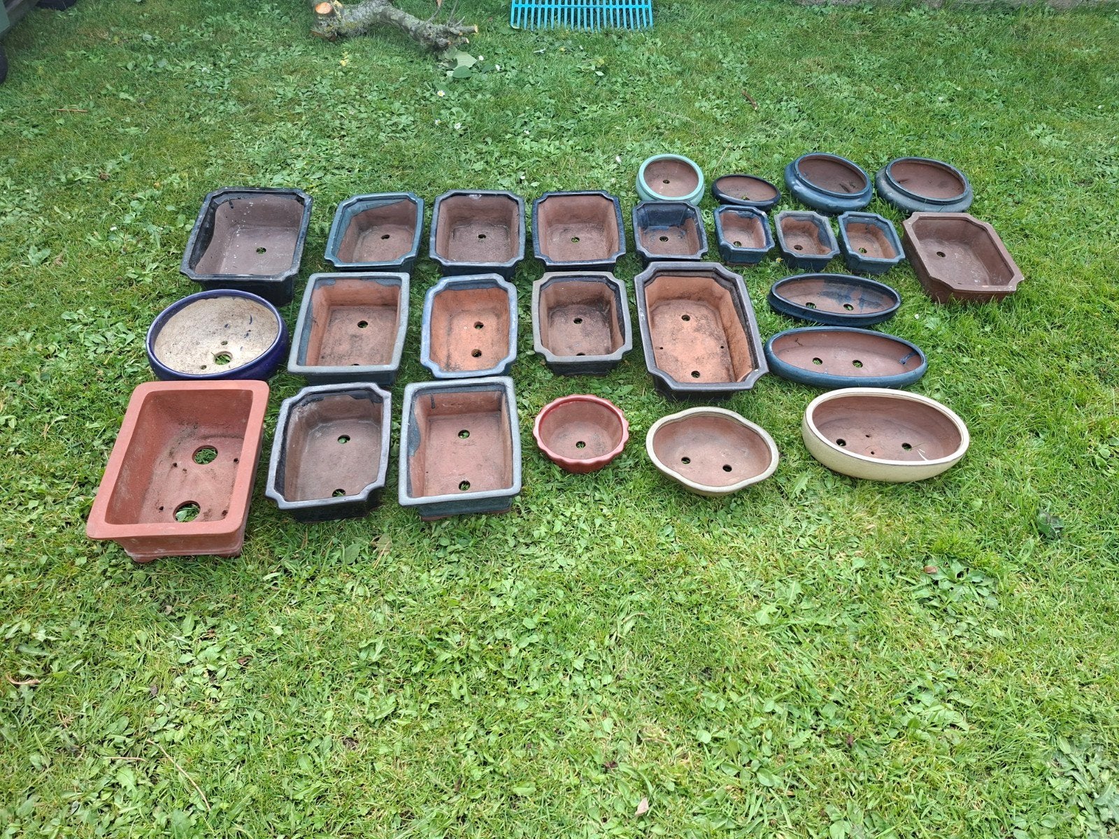 Grote partij bonsaipotten - diverse maten en vormen, Tuin en Terras, Ophalen, Gebruikt, Minder dan 30 cm, Binnen