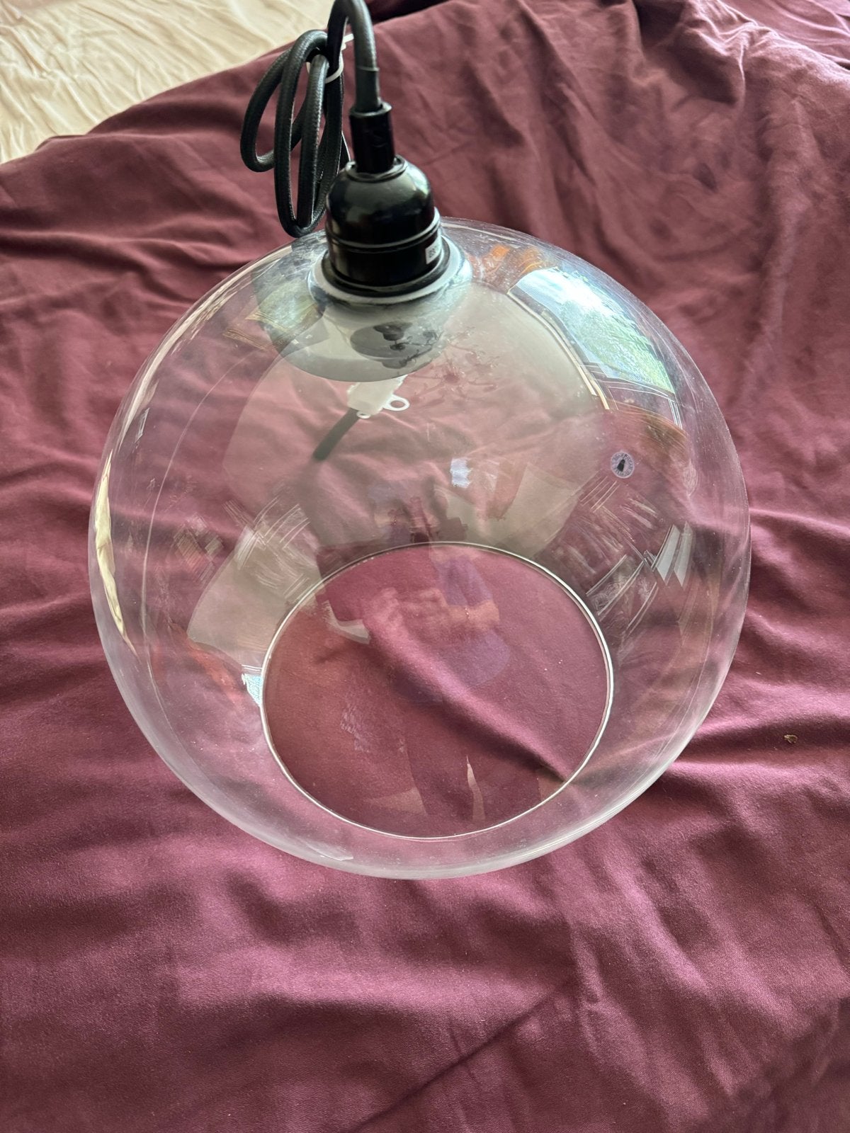 Glazen bol hanglamp - Modern design, Ophalen, Zo goed als nieuw, Glas