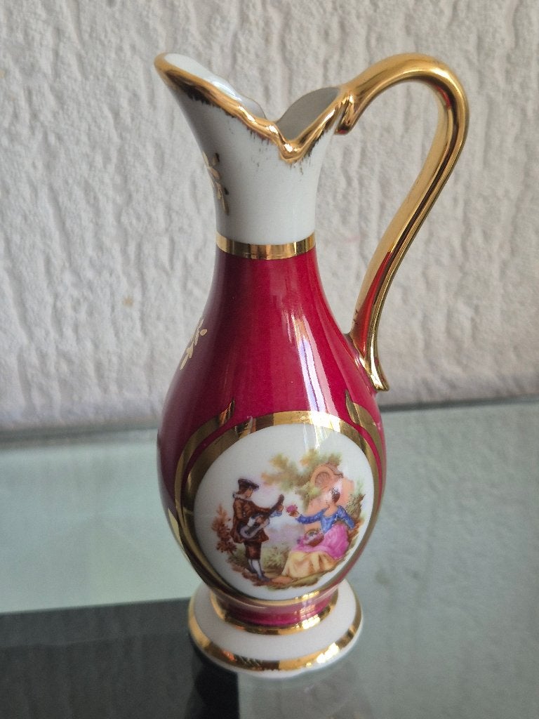Vintage miniatuur kan Limoges porselein, 13 cm, Antiek en Kunst, Ophalen of Verzenden