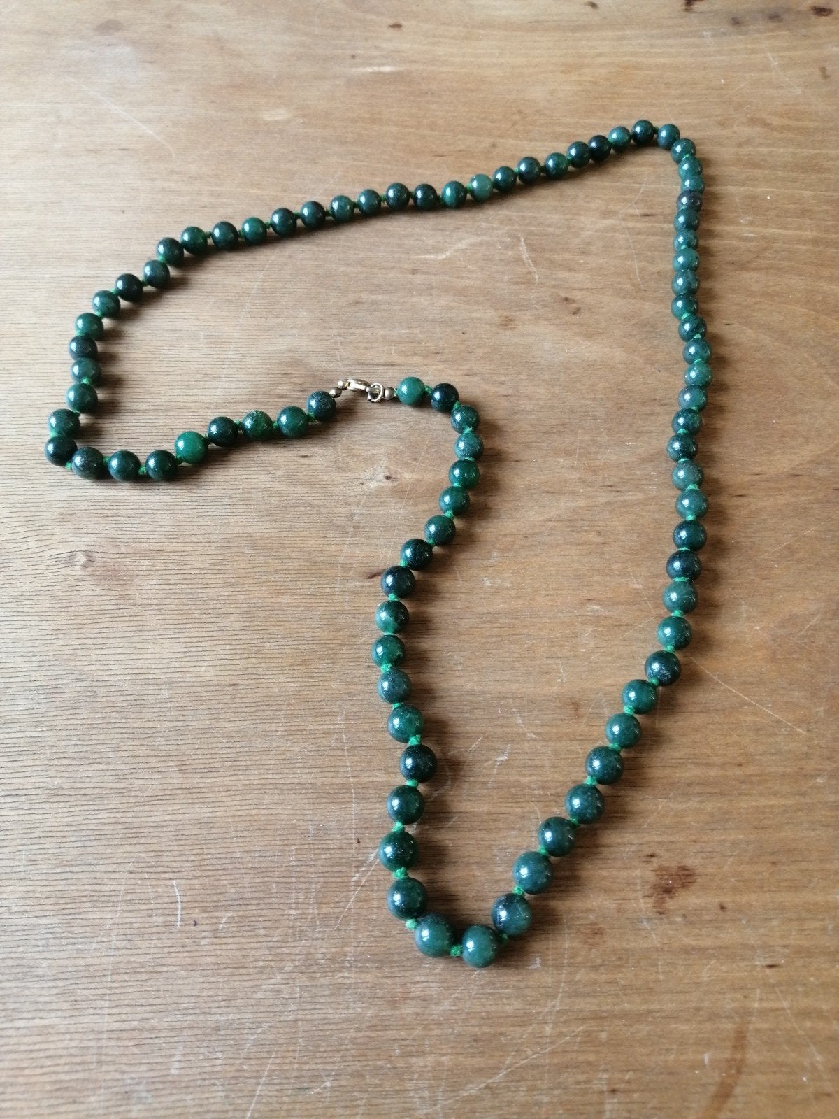 Jade kralenketting, Ophalen of Verzenden, Zo goed als nieuw, Groen, Steen of Mineraal