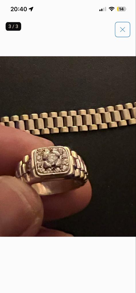 Rolex Ring 18k Goud met Zuivere Diamanten, 18 tot 19, Gebruikt, Ophalen of Verzenden, Dame of Heer