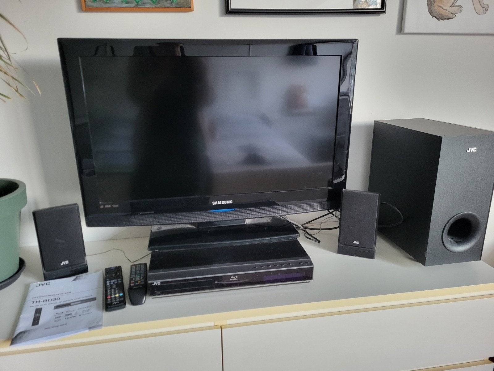 JVC TH-BD30 oude 2.1 Home cinema set, Gebruikt, 2.1-systeem, Dvd-speler, Ophalen