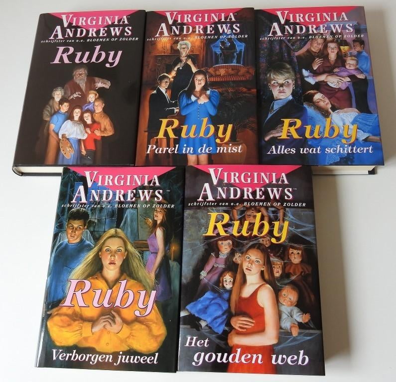 5 boeken serie Ruby., Verzenden, Gelezen, Virginia Andrews