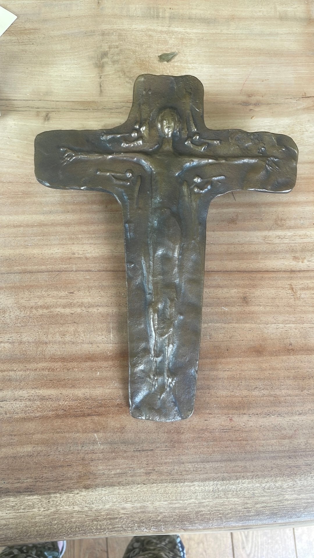 Bronzen wandreliëf “Christus aan het kruis”, Antiek en Kunst, Ophalen