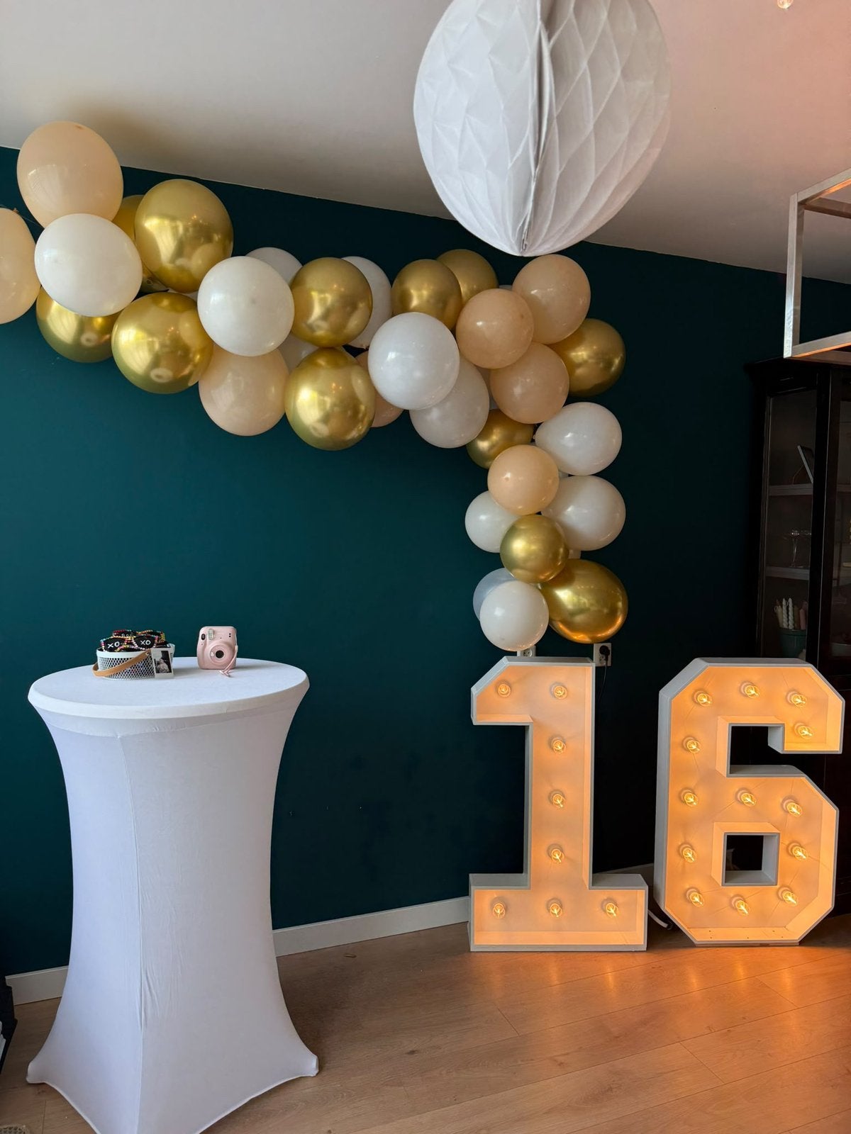 Lichtcijfers van hout 100cm groot, Ophalen, Zo goed als nieuw, Geboorte of Huwelijk