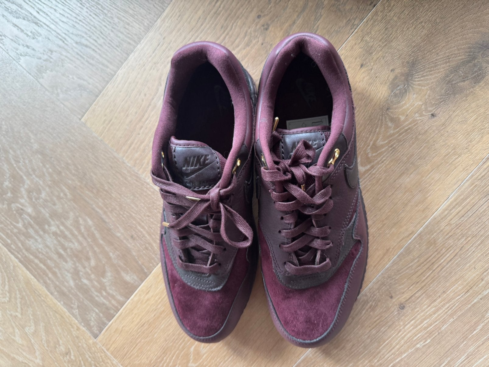 Nike Air Max 1 '87 'Burgundy Crush' Dames DV3888-600, Verzenden, Zo goed als nieuw, Sneakers of Gympen