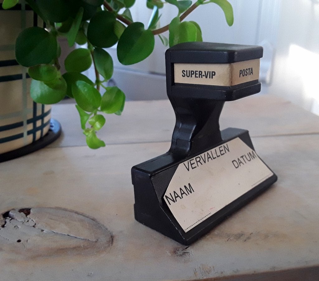 Vintage posta super-vip stempelhouder (oud industrieel model, Ophalen of Verzenden, Gebruikt