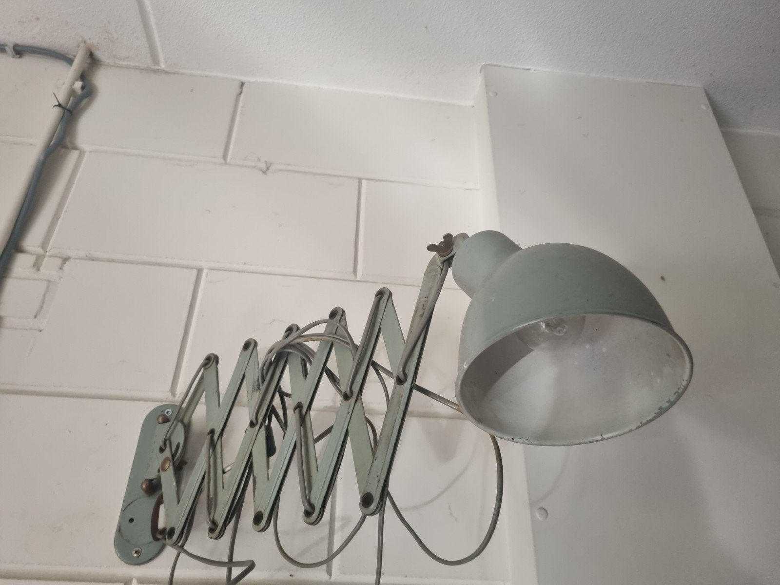 Vintage Schaarlamp, Huis en Inrichting, Ophalen of Verzenden, Gebruikt, Metaal, Grijs