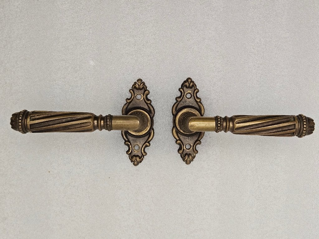 Setje antiek Bronskleurig Deurbeslag set nr.38, Ophalen of Verzenden