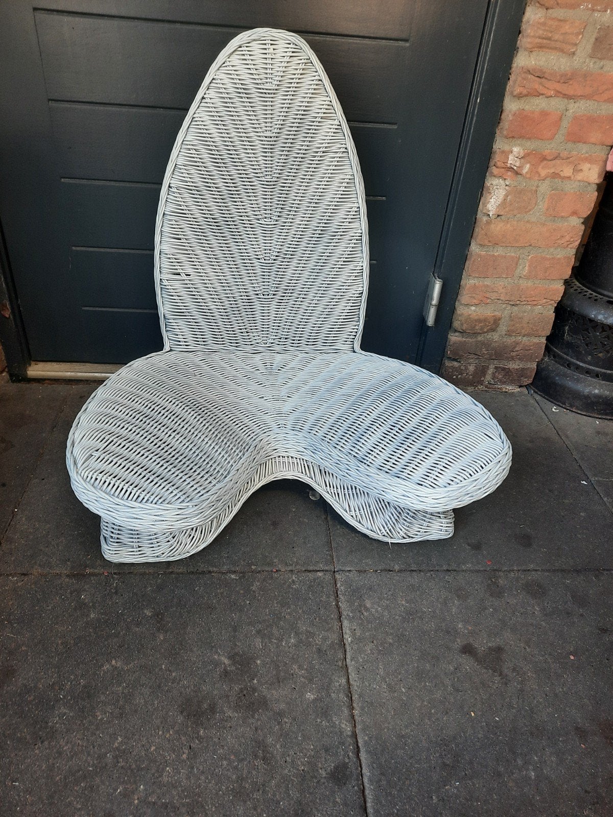 Rotan meditatie stoel met kussen, Ophalen, Gebruikt, Wit, Riet of Rotan