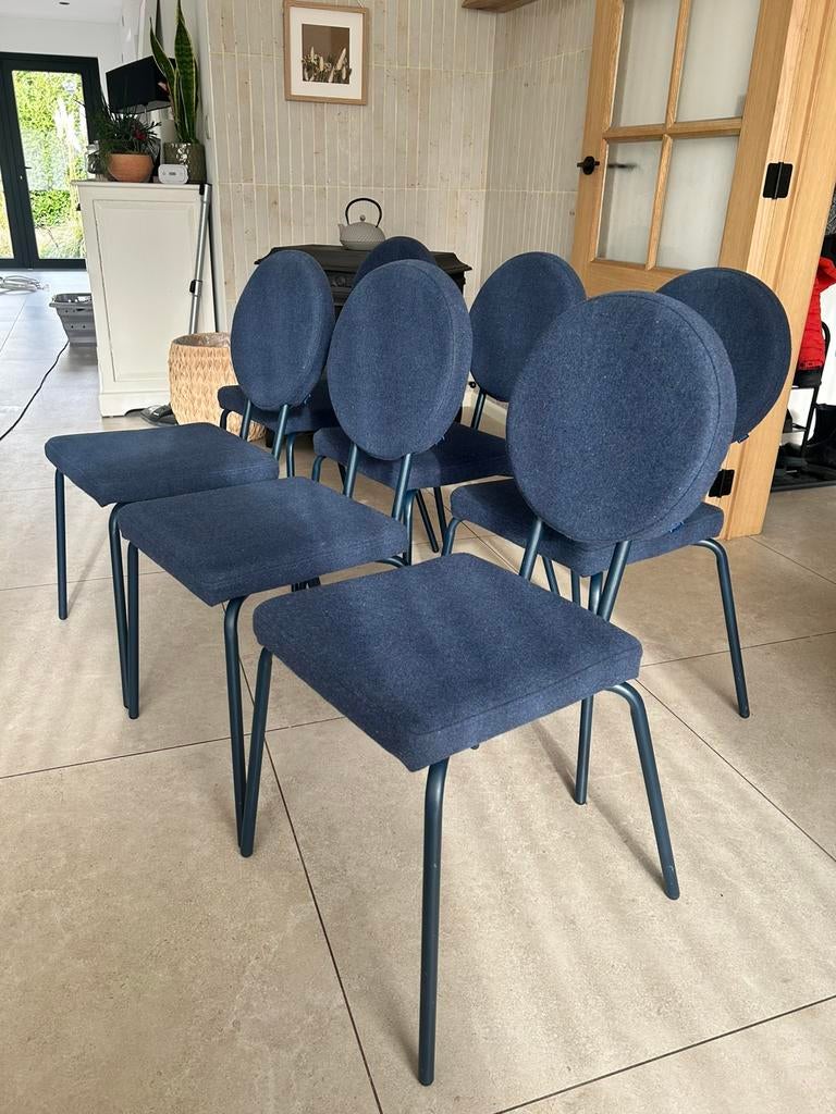 Puik Diner designer stoelen in donkerblauw, Ophalen of Verzenden, Zo goed als nieuw, Blauw