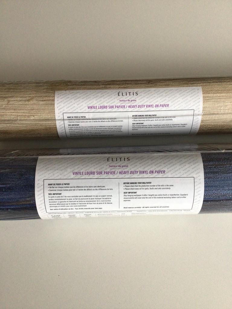Elitis behang Eldorado isola goud/beige en blauw 50 euro, Huis en Inrichting, Stoffering | Behang, Ophalen of Verzenden, Minder dan 10 m²