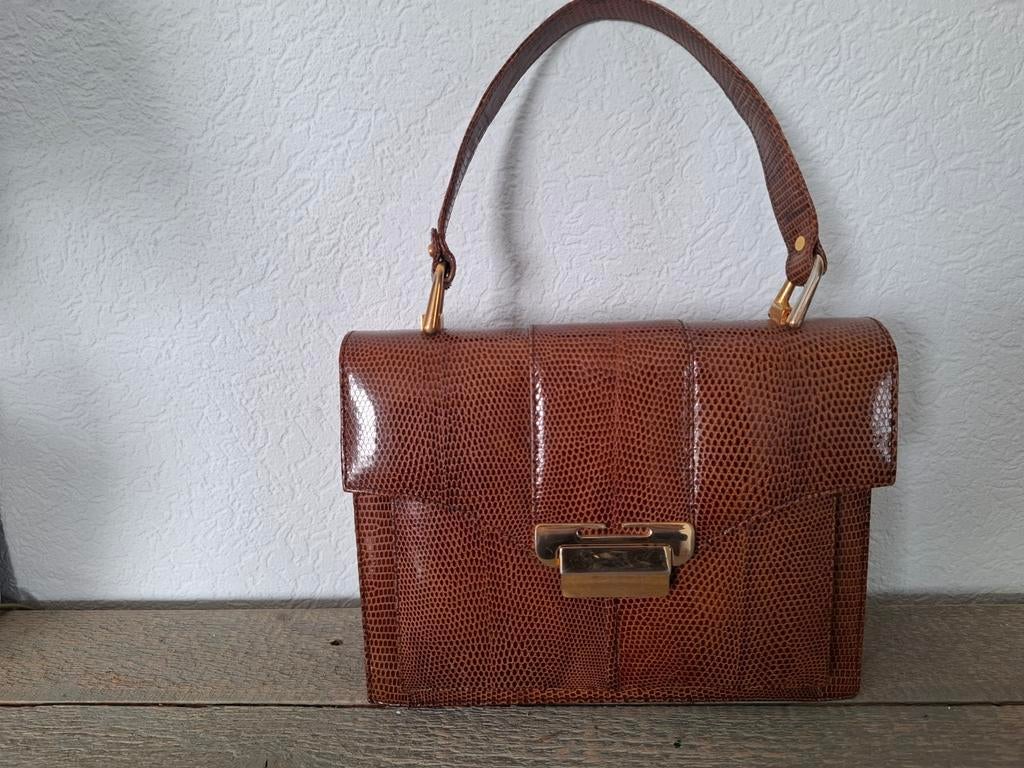 Vinted bruine tas *slang* niet echt wel leuk en portemonnee, Verzenden, Zo goed als nieuw, Bruin, Handtas