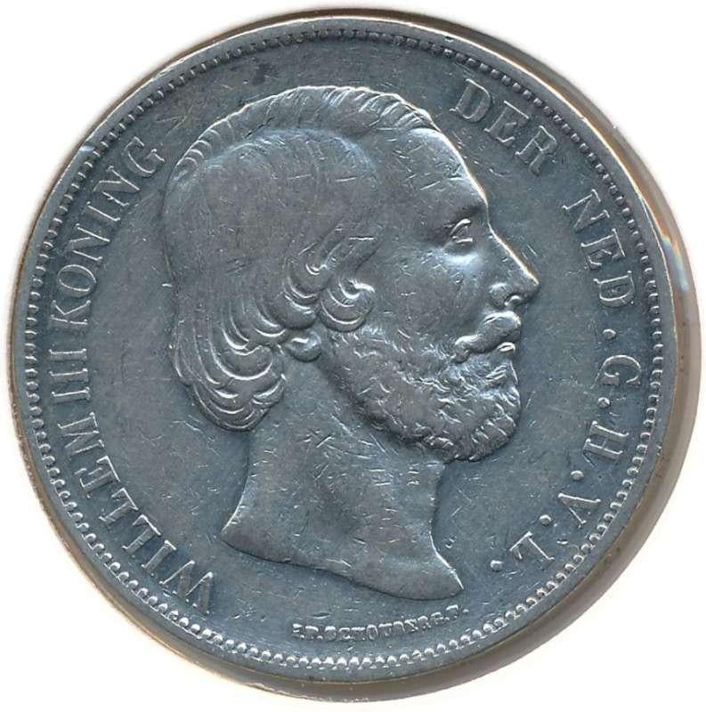 Nederland 2,5 Gulden 1873 Willem 3, Postzegels en Munten, Munten | Nederland, Koning Willem III, Zilver, Ophalen of Verzenden