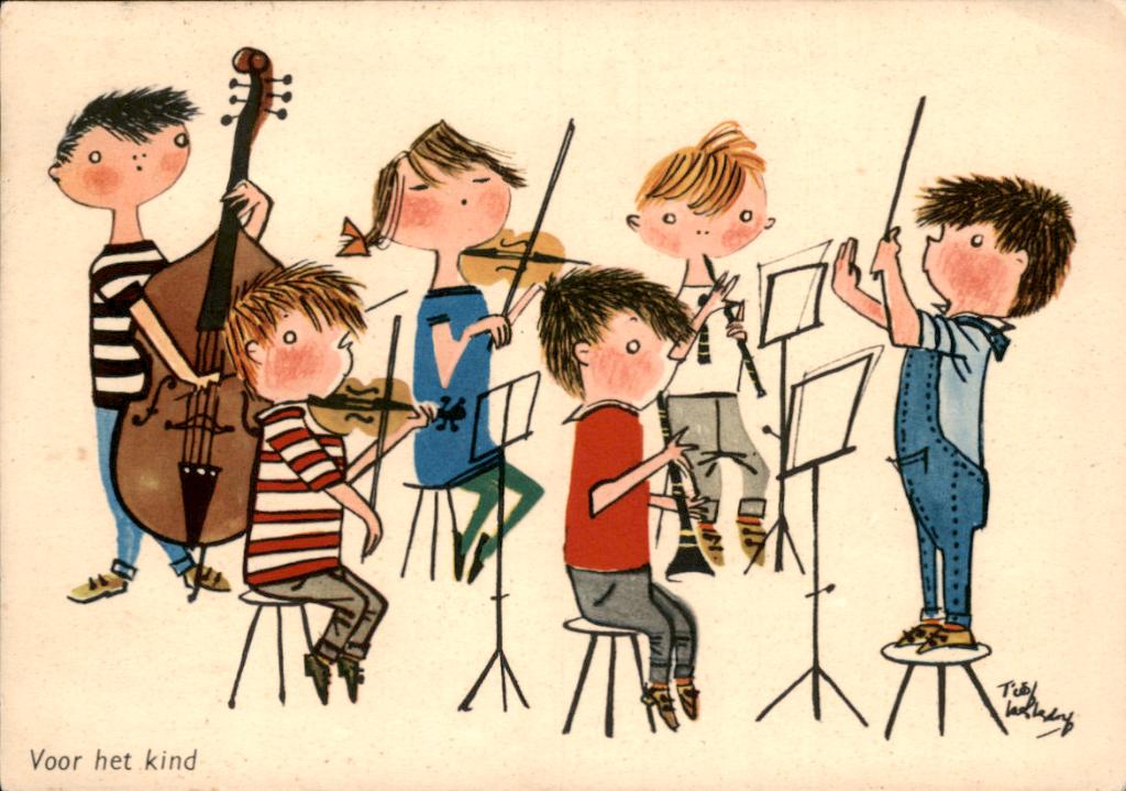 Voor het kind, orkest, Fiep Westendorp 1960, Verzenden, 1940 tot 1960, Gelopen, Kinderen