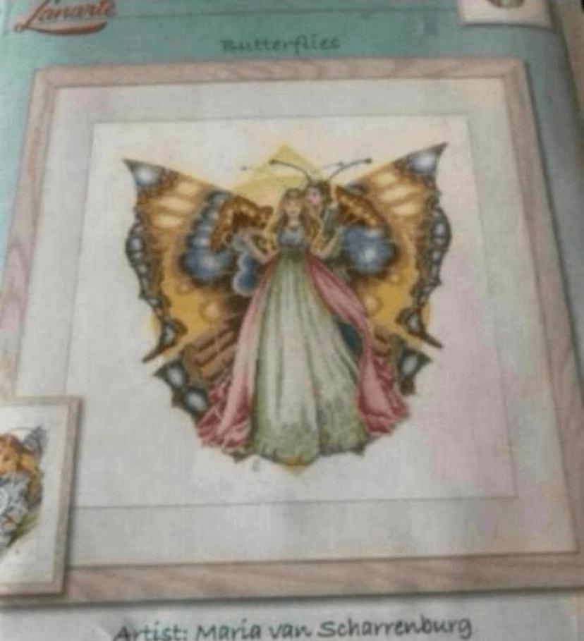 BORDUURPAKKET MARIA VAN SCHARRENBURG BUTTERFLIES, Verzenden, Nieuw, Handborduren, Borduurpakket