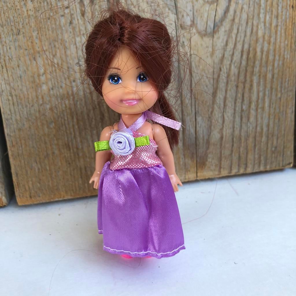 Barbie kind pop paarse roze  jurk, Ophalen of Verzenden, Zo goed als nieuw, Barbie