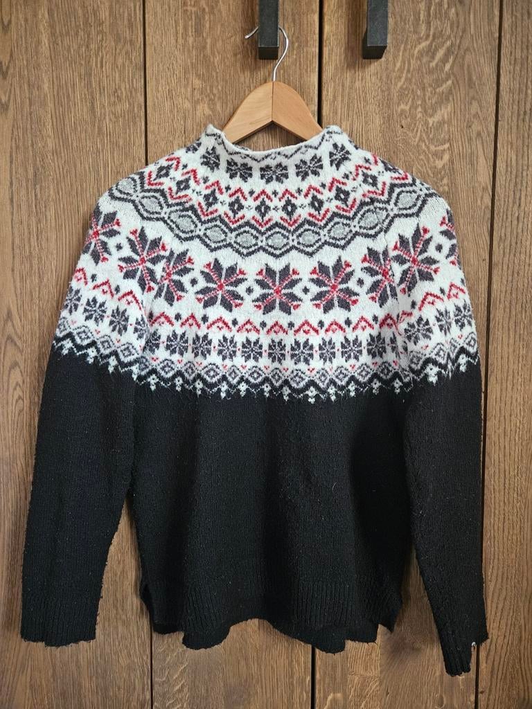 Mooie winterse trui met Noors motief, Zwart, Ophalen of Verzenden, Maat 36 (S), Onbekend