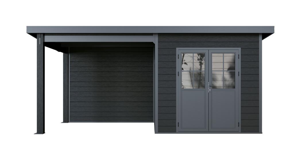 Kunststof Tuinhuis met overkapping Zelfbouwpakket, Tuin en Terras, Tuinhuizen, Nieuw, Tuinhuis, Kunststof, 500 cm of meer, 200 tot 400 cm