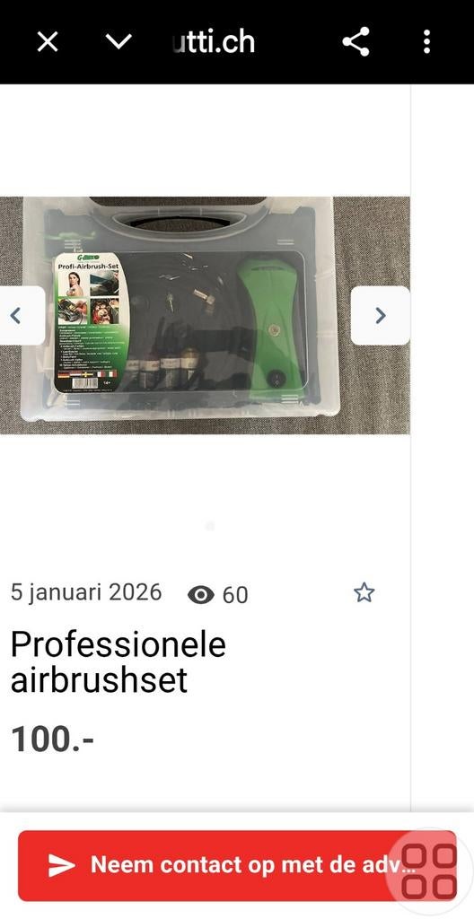 Airbrush set compressor met slang en koffer, Eén persoon, Cadeaubon