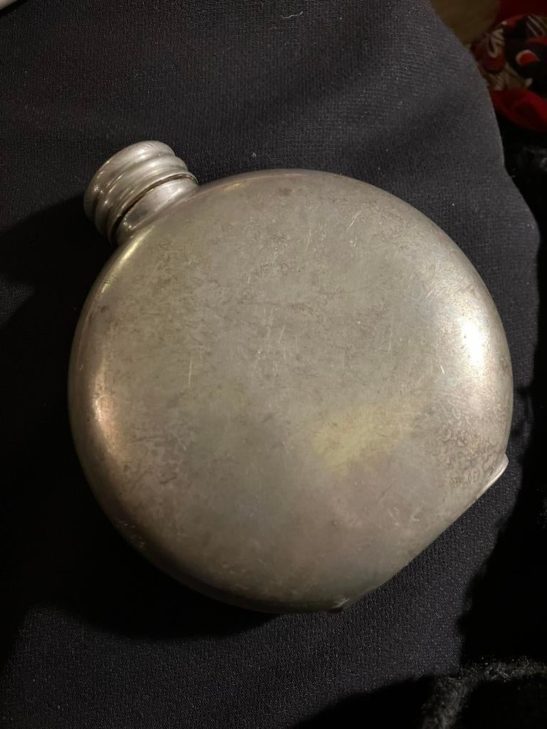 Vintage sheffield zak/ whisky? flesje met schroefdopje, Ophalen of Verzenden