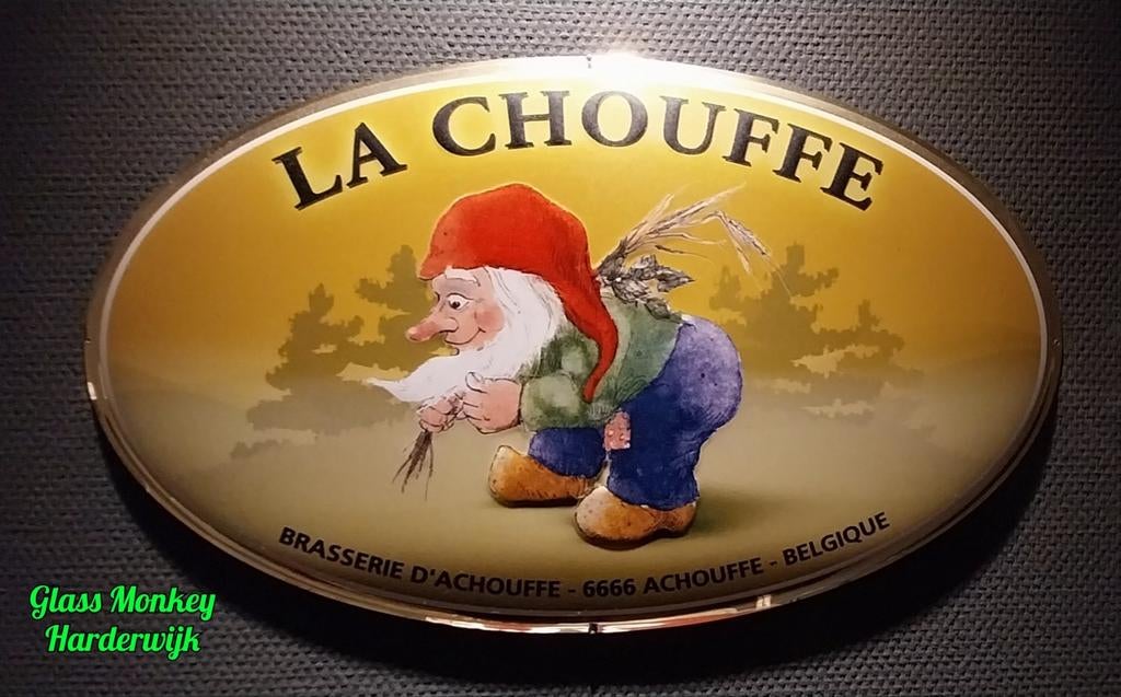 La Chouffe reclamebord., Verzamelen, Biermerken, Ophalen of Verzenden, Zo goed als nieuw, Reclamebord, Plaat of Schild, Overige merken