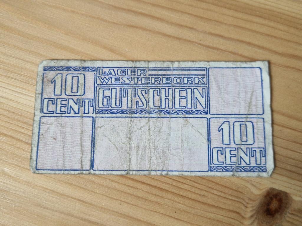 Origineel kampgeld biljet van 10 cent uit Concentratiekamp W, Ophalen of Verzenden, Overige soorten