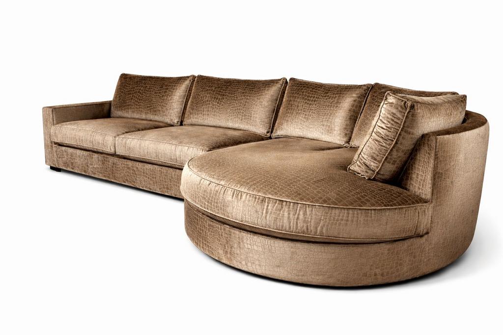 Luxe Velvet Loungebank RONDE LOUNGE, Huis en Inrichting, Banken | Bankstellen, 125 tot 150 cm, Hoekbank, Ophalen of Verzenden