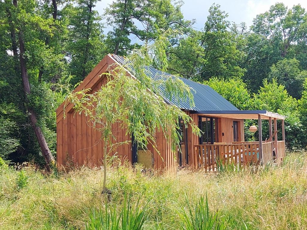 Houten Villa op Ned. vakantiedomein (160x220cm 2pBED), Wasmachine, In bergen of heuvels, Landelijk