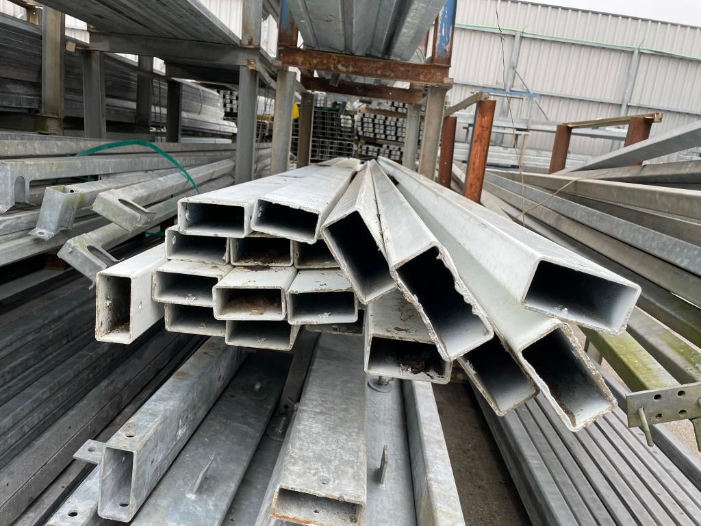 Kokerprofielen 100x50x2.5mm | Lengte: 3630 mm, Doe-het-zelf en Verbouw, Metalen, Ophalen, Gebruikt, IJzer