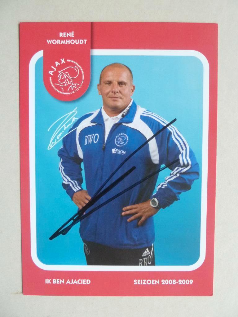 Spelerskaart. Rene.Wormhoudt  Ajax  2008/2009, Ophalen of Verzenden, Zo goed als nieuw, Ajax, Spelerskaart