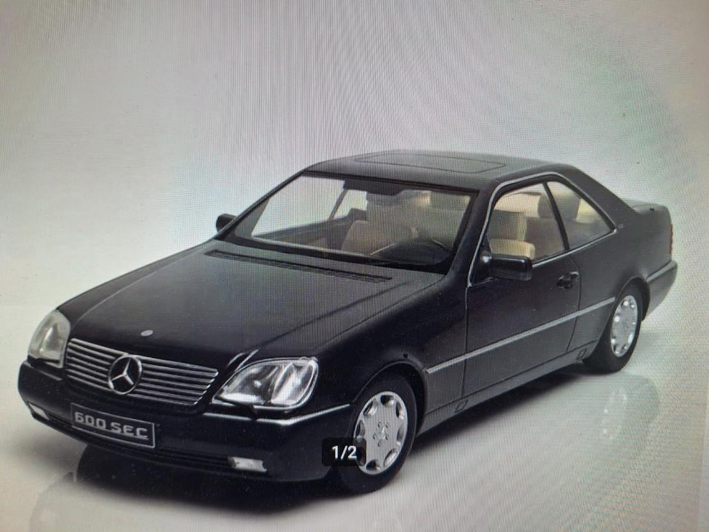 KK Scale Mercedes 600 SEC 1:18 W140 / C140 Zwart, Hobby en Vrije tijd, Modelauto's | 1:18, Ophalen of Verzenden, Nieuw, Overige merken