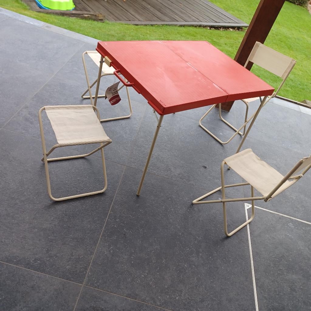 Vintage campingtafel met stoelen, Ophalen of Verzenden, Zo goed als nieuw, Campingtafel