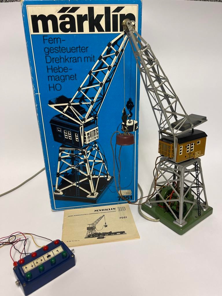 ** NIEUWSTAAT ** Märklin 7051 ** Kraan Compleet + Boekje **2, Hobby en Vrije tijd, Modeltreinen | H0, Wisselstroom, Brug, Tunnel of Gebouw