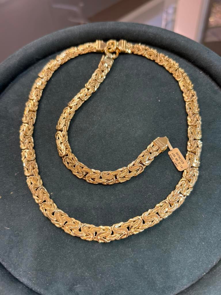 18KT Goud - 41.2 Gram - Ketting + Armband - PLATTE KONINGS, Ophalen, Nieuw, Goud, Goud