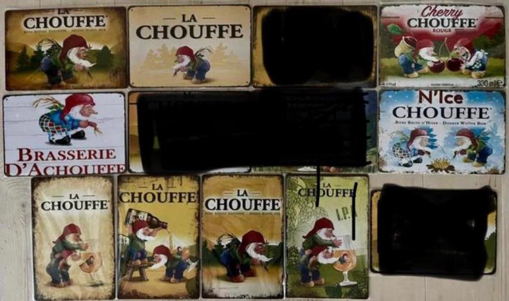La Choufe bier metalen wandbord 20x30 cm (prijs=per stuk), Verzamelen, Merken en Reclamevoorwerpen, Ophalen of Verzenden, Zo goed als nieuw
