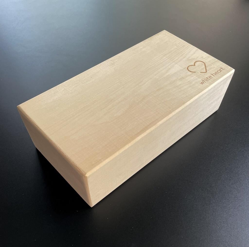 Houten yogablok - white heart, Ophalen of Verzenden, Nieuw, Overige typen