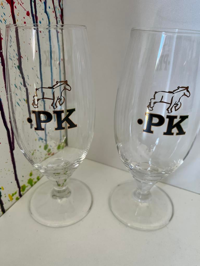 7 PK bierglazen set van 2 glazen, Ophalen of Verzenden, Nieuw, Glas of Glazen, Overige merken