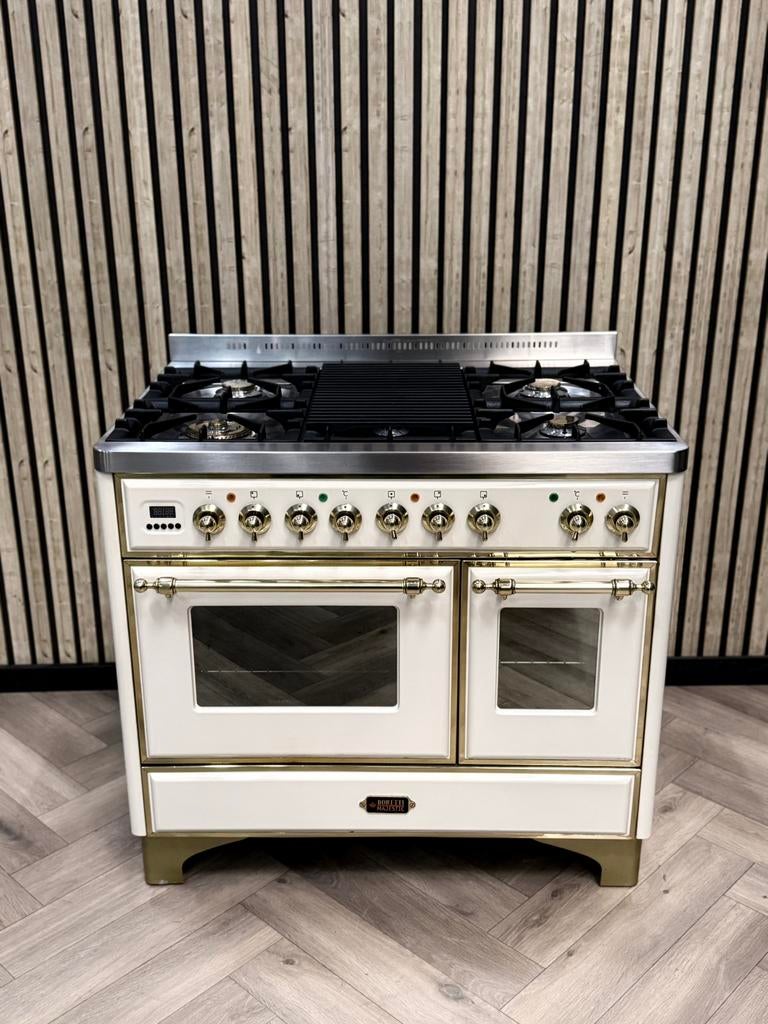 Luxe Boretti Majestic Crème 100cm 6 pits Gas + Afzuigkap, 60 cm of meer, Grill, Ophalen of Verzenden, Gas