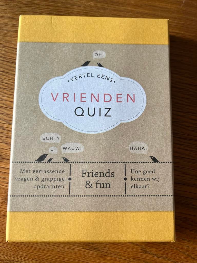 Vriendenquiz - Test je vriendschap!, Drie of vier spelers, Ophalen, Nieuw, Reisspel