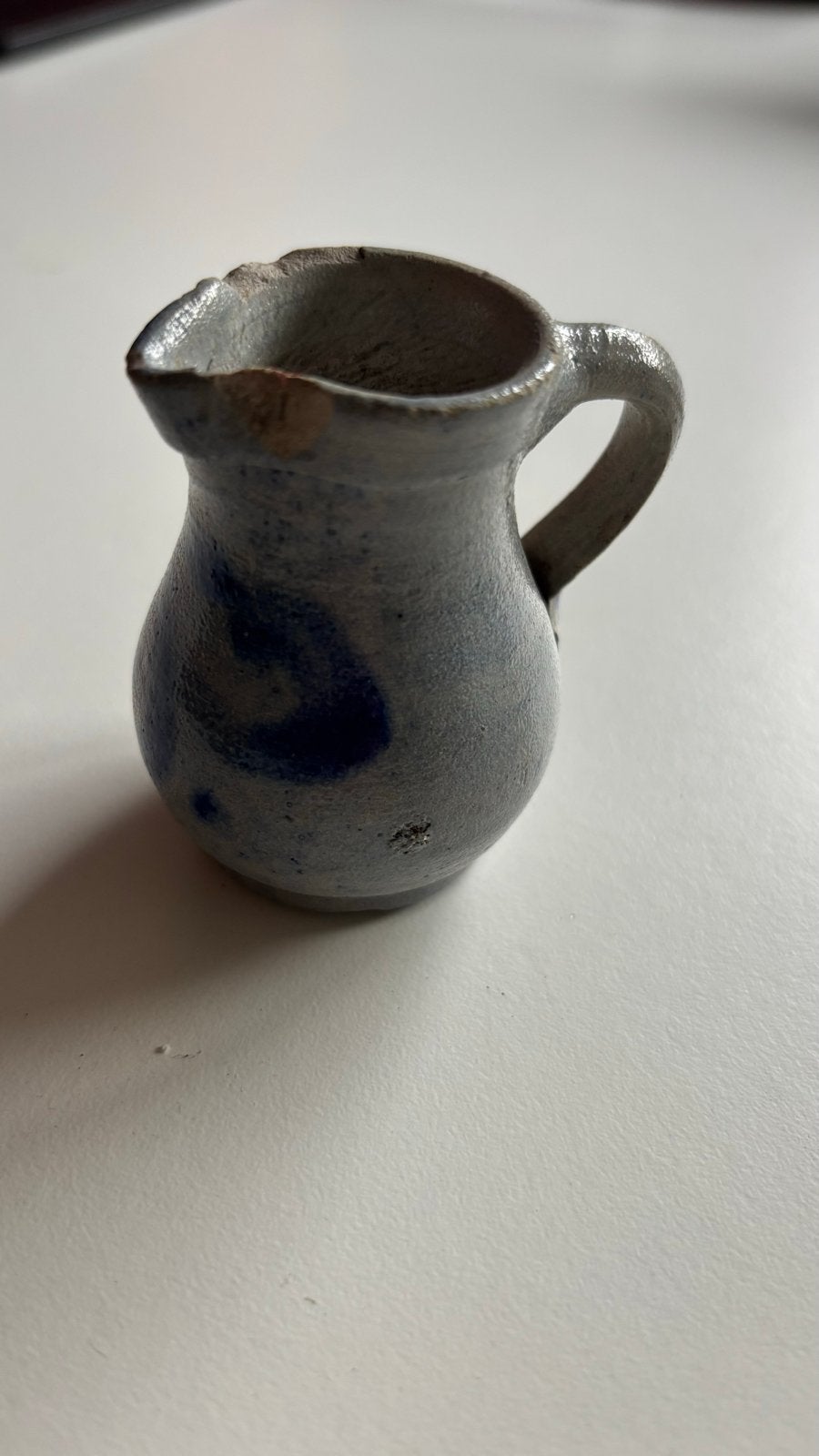 Miniatuur kruikje/kan van keramiek, ca. 10 cm hoog, Ophalen of Verzenden