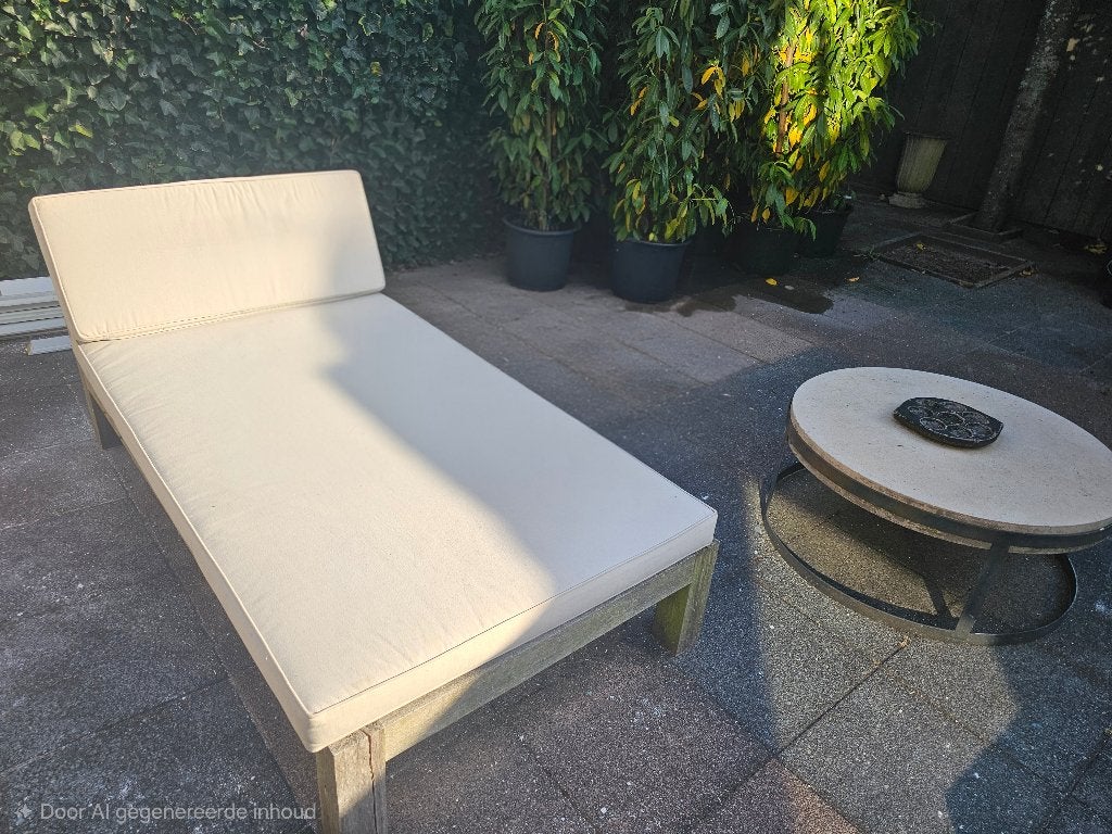 Loungebank hardhout + salontafel, Tuin en Terras, Ophalen, 4 zitplaatsen, Gebruikt, Hardhout
