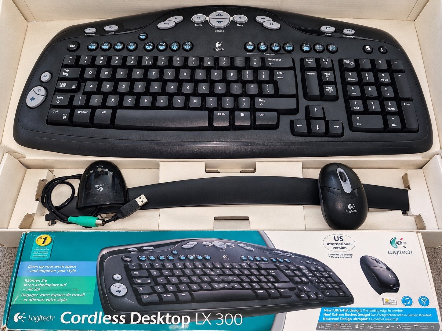 Logitech Cordless Desktop LX 300 toetsenbord + muis, Ophalen of Verzenden