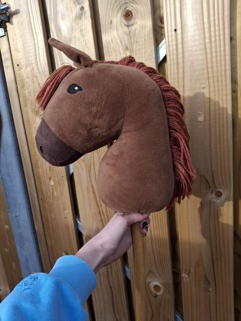 Hobbyhorse bruin met korte manen, deken, halster en oornetje, Ophalen of Verzenden, Gebruikt, Jongen of Meisje