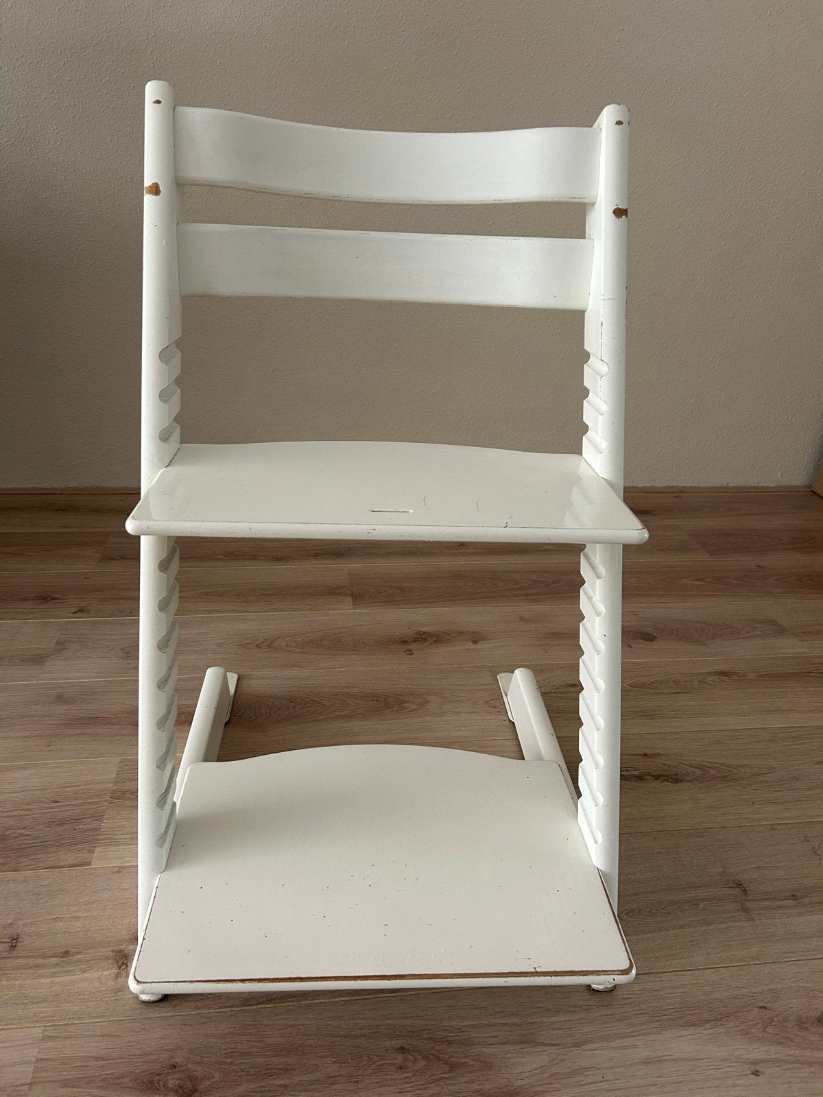 Stokke Tripp Trapp meegroeistoel wit, Ophalen, Gebruikt, Meegroeistoel, Aanschuifbaar
