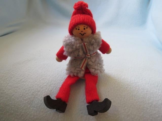 Vintage Zweedse kerstkabouter jultomte die kan zitten, Diversen, Kerst, Zo goed als nieuw, Ophalen of Verzenden