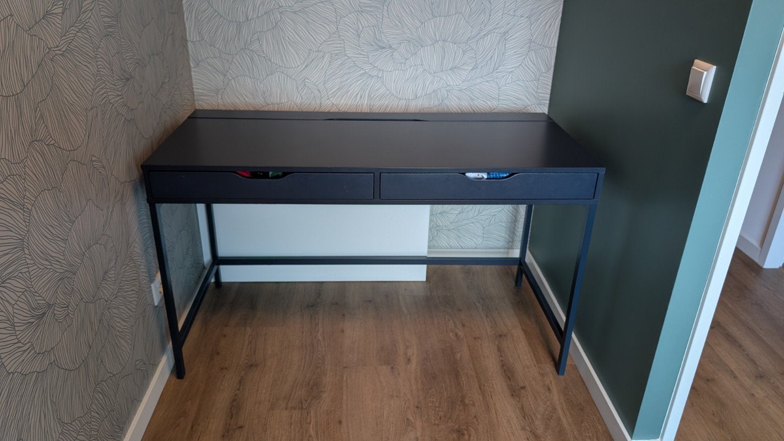 IKEA ALEX Bureau 132x58 cm Blauw met Lades, Ophalen