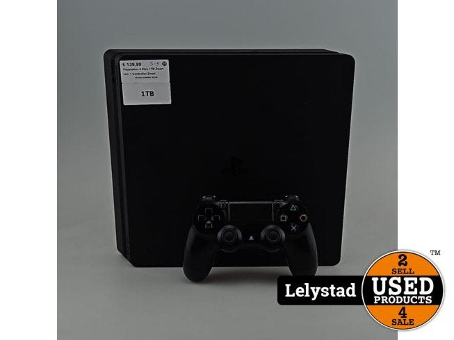 Playstation 4 Slim 1TB Zwart Incl: 1 Controller Zwart