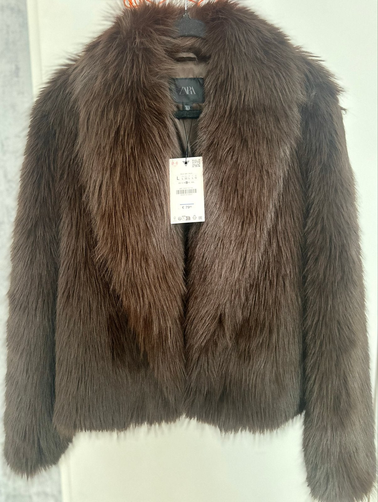 Zara Faux Fur Jas Bruin Maat L, Ophalen of Verzenden, Nieuw, Maat 42/44 (L), Bruin